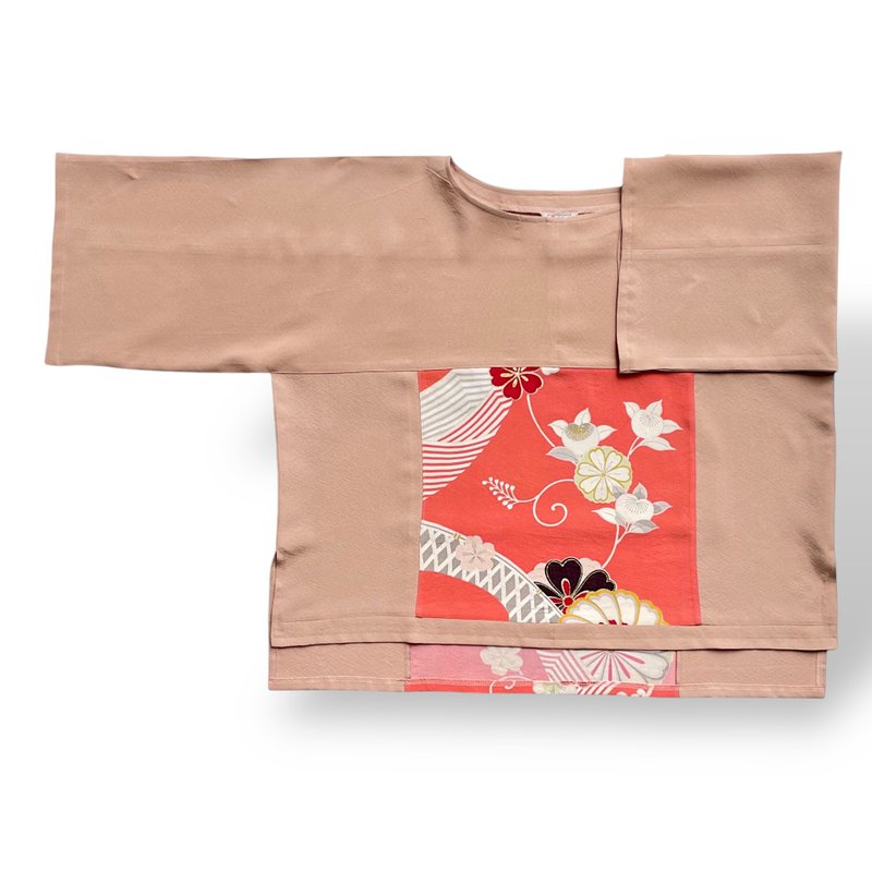 Pinkoi Proxy Purchase - スクエアブラウス【送料込み】着物リメイク　七分袖　ピンク - 女上衣/長袖上衣 - 棉．麻 粉紅色