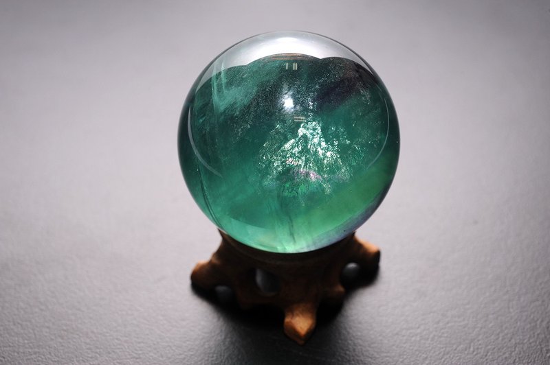 綠色清透七彩螢石球 靈修 招財 破煞 防小人2 - 擺飾/家飾品 - 水晶 