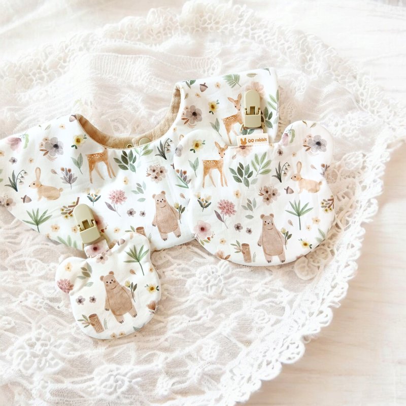 可繡名字。花草動物。手工訂製3件彌月組。可單買 - 彌月禮盒 - 棉．麻 卡其色