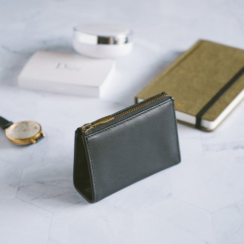 寇比手工皮件 Colbie Leather 真皮扣式時尚零錢包 X0114 黑/灰/棕/藍/奶茶
