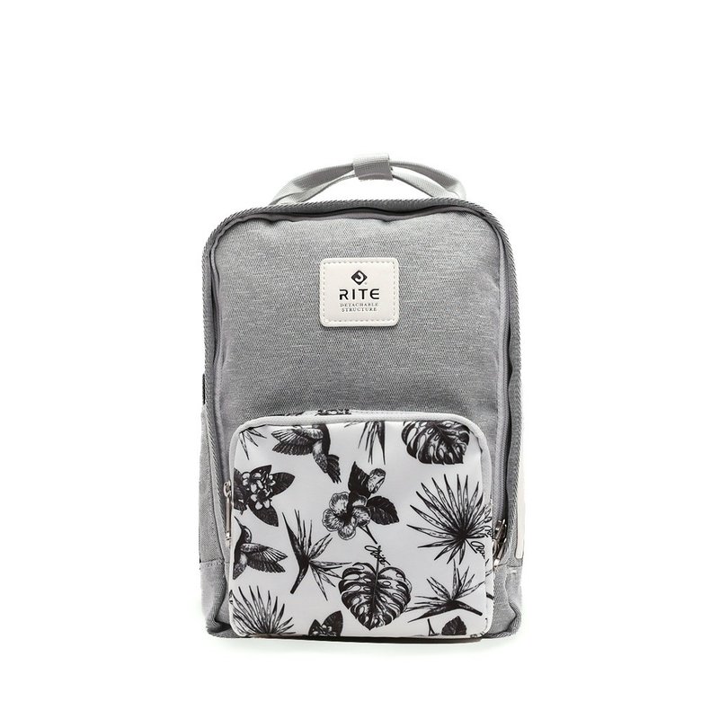 RITEx Le Tour Series x Backpack W01 Sanshou Pack 2.0-Grey Flower Bird - Backpacks - Waterproof Material Multicolor
