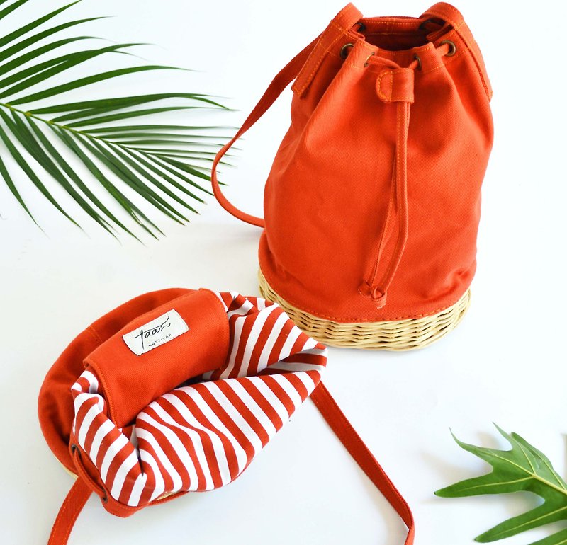 Orange-brick Bucket bag - Drawstring Bags - Other Materials Orange