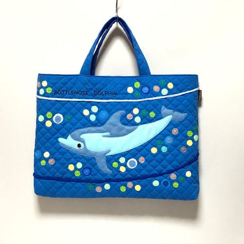 makinatsu貼花袋 絵本かばん レッスンバッグ バンドウイルカ