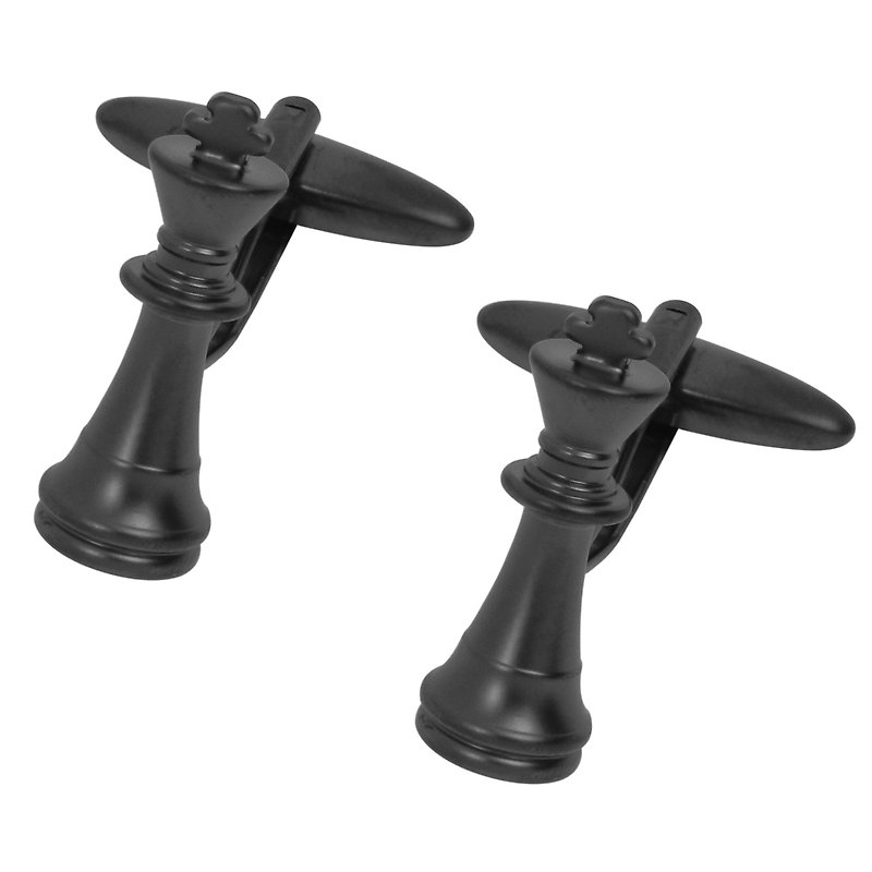 Chess Pawn Cufflinks - Cuff Links - Other Metals Black