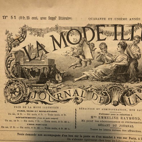 REVUE DE LA MODE 印刷物 1868年 【商品番号①】 REVUE DE LA MODE 印刷物 1868年 【商品番号①】 Vintage