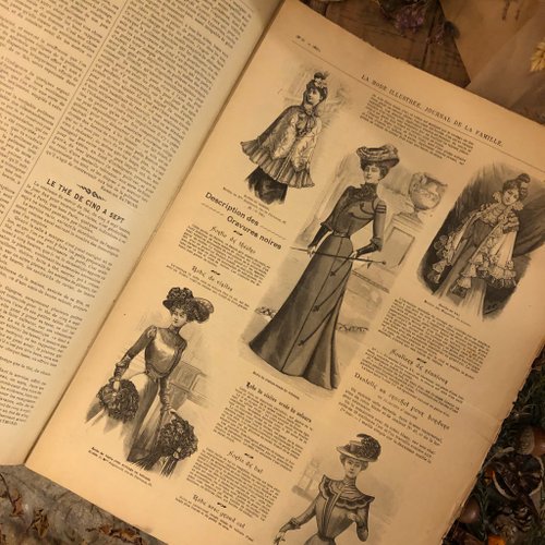 REVUE DE LA MODE 印刷物 19世紀 【商品番号②】 印刷用350dpiデータ】1873 フランスファッション誌『 La Mode