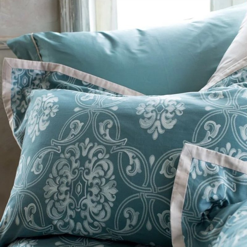 Caliphil American Cotton 300 Woven Pillowcase/Bethlehem Star/ Teal - เครื่องนอน - ผ้าฝ้าย/ผ้าลินิน สีเขียว