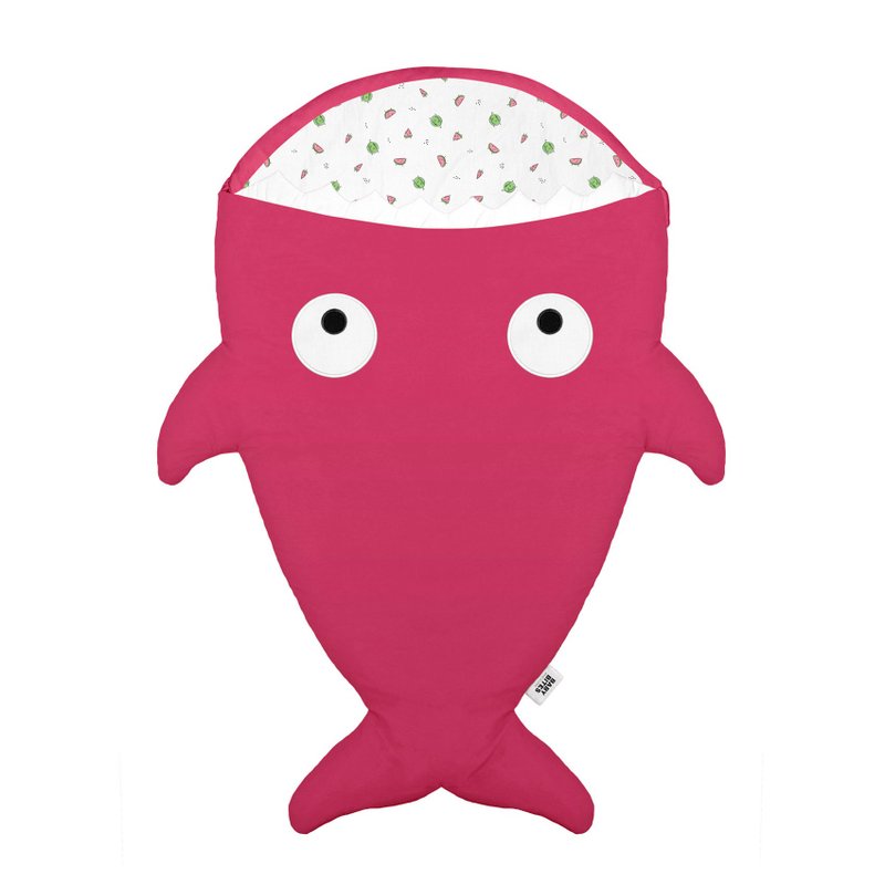 BabyBites鯊魚咬一口 純棉嬰幼兒多功能睡袋-莓果紅 - 嬰兒床/床圍/寢具 - 棉．麻 多色