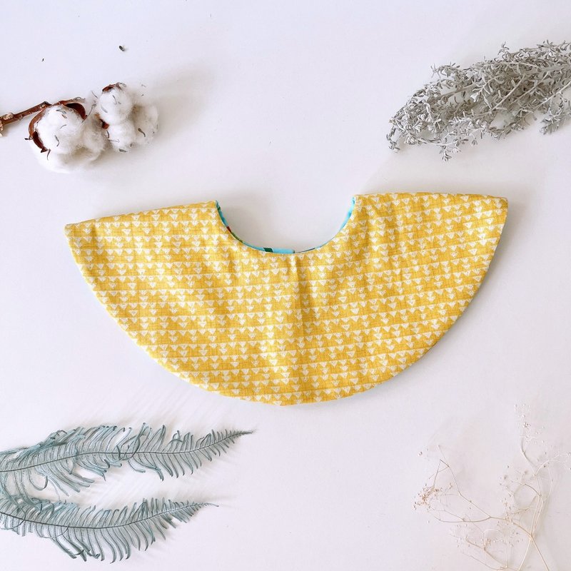 Shimamoriya/Double-Sided 360 Degree Bagel/Hills - Bibs - Cotton & Hemp Yellow