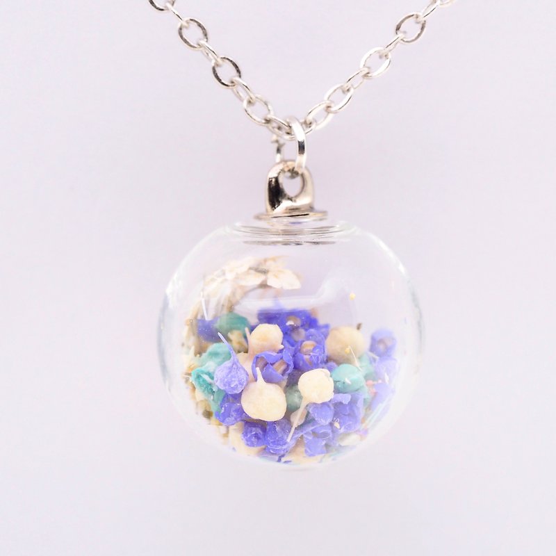 「OMYWAY」Dried Flower Necklace - Glass Globe Necklace 1.4cm - สร้อยติดคอ - แก้ว 