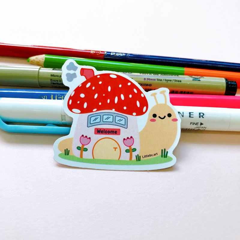 Snail house Die Cut Sticker - สติกเกอร์ - กระดาษ สีกากี