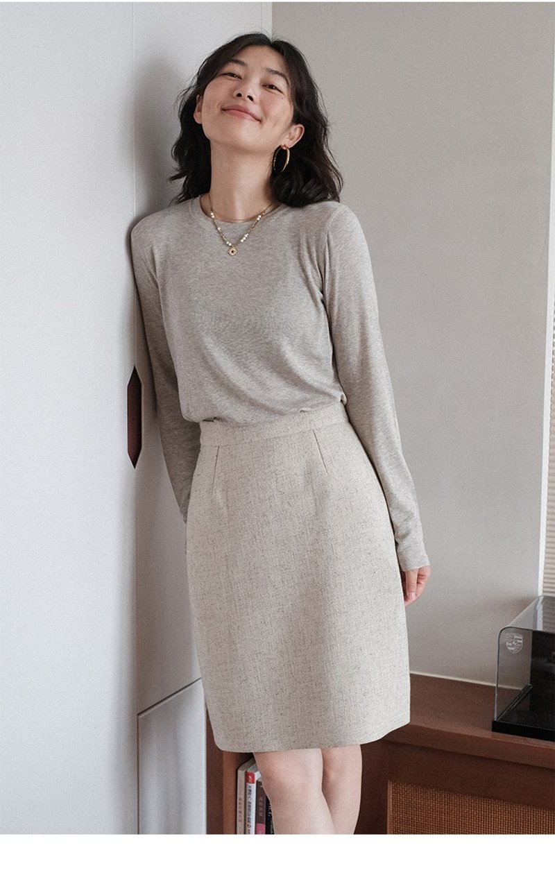 Temperament fur hip-wrapped long skirt - Skirts - Wool 