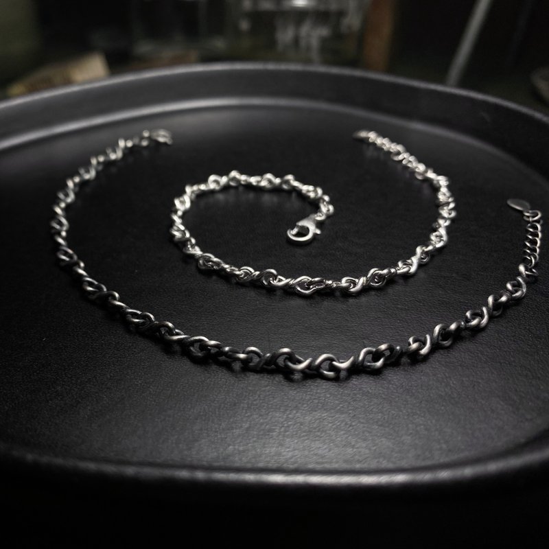 Sterling Silver Bracelet / Kink / Width 3.1mm / Adjustable wrist circumference - สร้อยข้อมือ - เงินแท้ สีเงิน