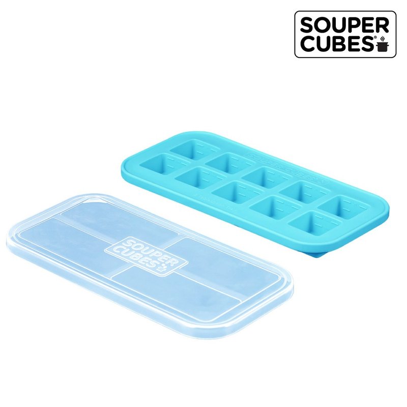 Fast shipping【Souper Cubes】Multifunctional food grade Silicone crisper box 10 compartments (30ml/compartment) - Lunch Boxes - Silicone Blue