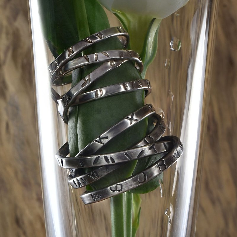 [Customized Gift] Light Jewelry-Secret Language Ring (Single) SECRET OF LOVE - แหวนทั่วไป - โลหะ สีเงิน