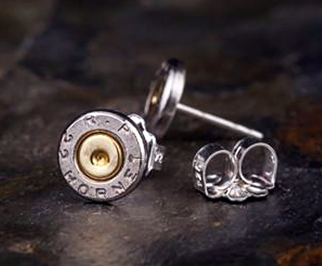 Bullet Designs 22 口径弾丸イヤリング/レトロメタル個性ピアス
