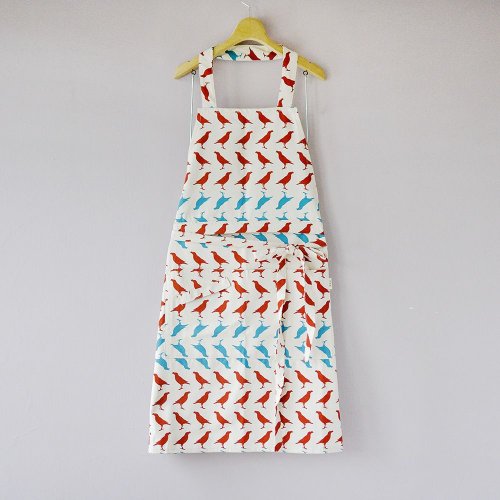 Full/Half 2 Way Apron / Crested Myna No.5 / Old Building Pink
