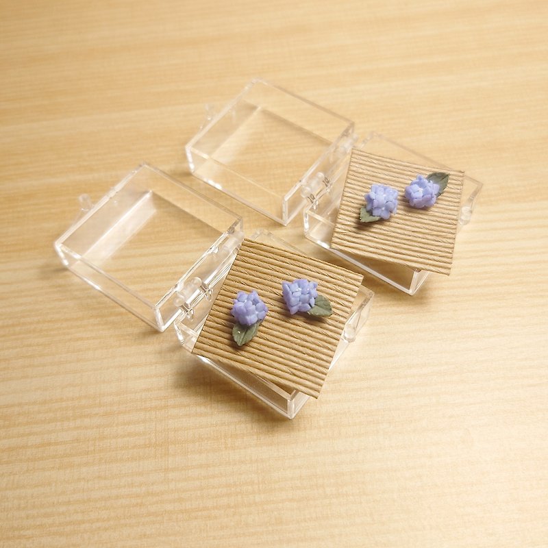 The Secret of Hydrangea/Hydrangea Handmade Accessories Customized Handmade Gifts - Earrings & Clip-ons - Clay Multicolor