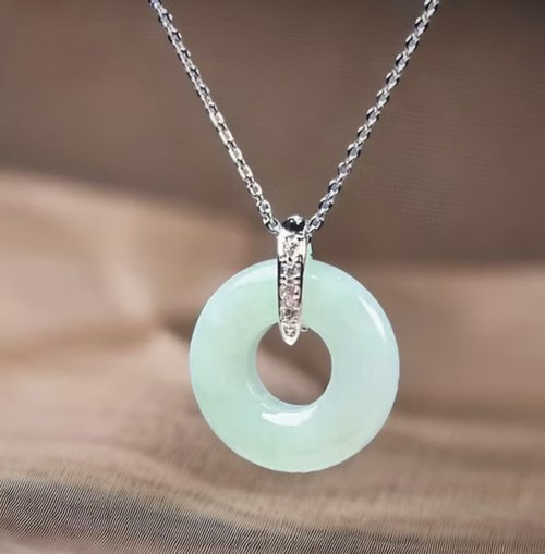 瓔珞珠寶盒 E.L.Jewelry Box 果綠翡翠甜甜圈項鍊 14K包金 | 天然緬甸玉A貨翡翠 | 送禮