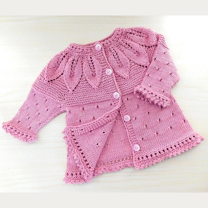 Knit baby cotton cardigan - 兒童餐具/餐盤 - 棉．麻 