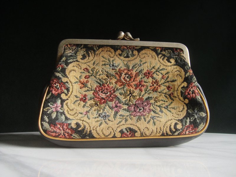 Glorious Era OLD ERA_Early second-hand European jacquard clutch bag - กระเป๋าใส่เหรียญ - วัสดุอื่นๆ 