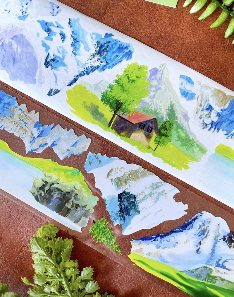 雪域詩行 水彩風景 PET 和紙膠帶 - 紙膠帶/和紙/PET - 其他材質 多色