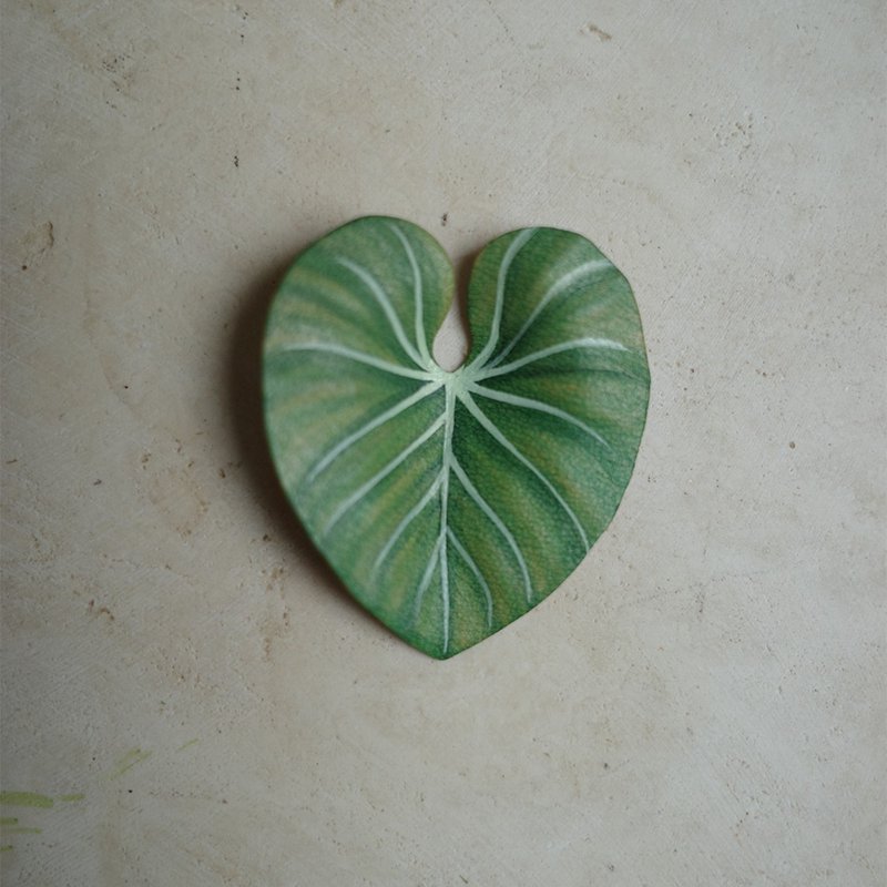 グリーン・フィロデンドロン・グロリオサム - 置物 - 革 グリーン