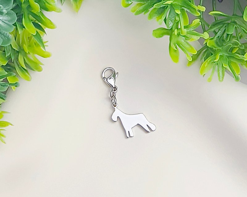 Allergy free - dog charms -  Schnauzer - Charms - Stainless Steel Silver