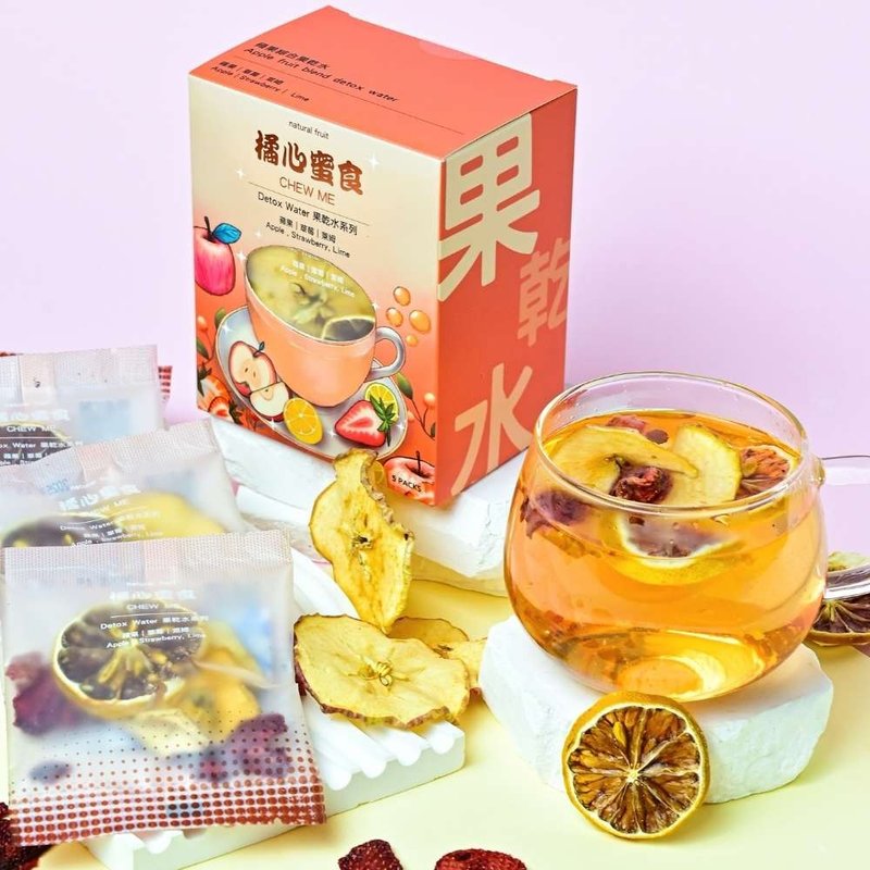 橘心蜜食 台灣特產在地水果乾 (蘋果綜合果乾水)果乾水系列 - 茶葉/茶包/水果茶 - 新鮮食材 粉紅色