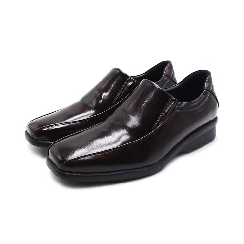 米蘭皮鞋Milano W&M(男)真皮雙線方頭止滑靜音正裝皮鞋 男鞋 -古銅色