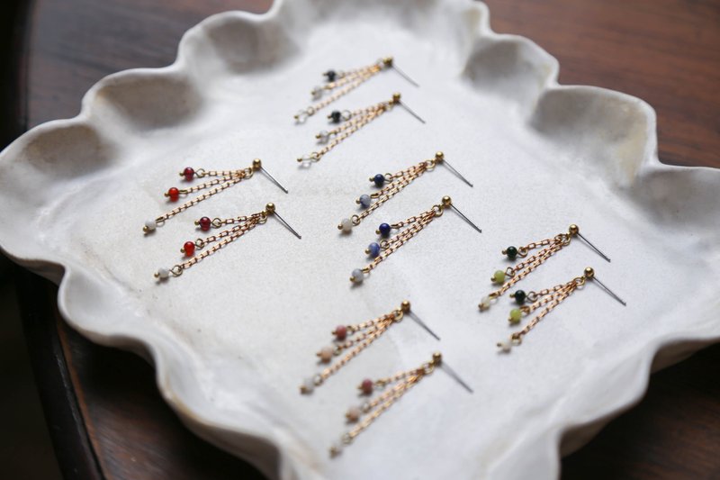 Ember-Ore Crystal Earrings, Earrings and Clip-On(Five Colors) - ต่างหู - คริสตัล หลากหลายสี