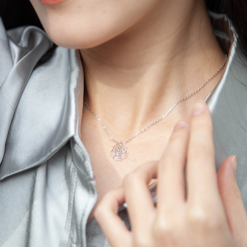 Rose of Sharon necklace / sterling silver - สร้อยคอ - เงินแท้ 