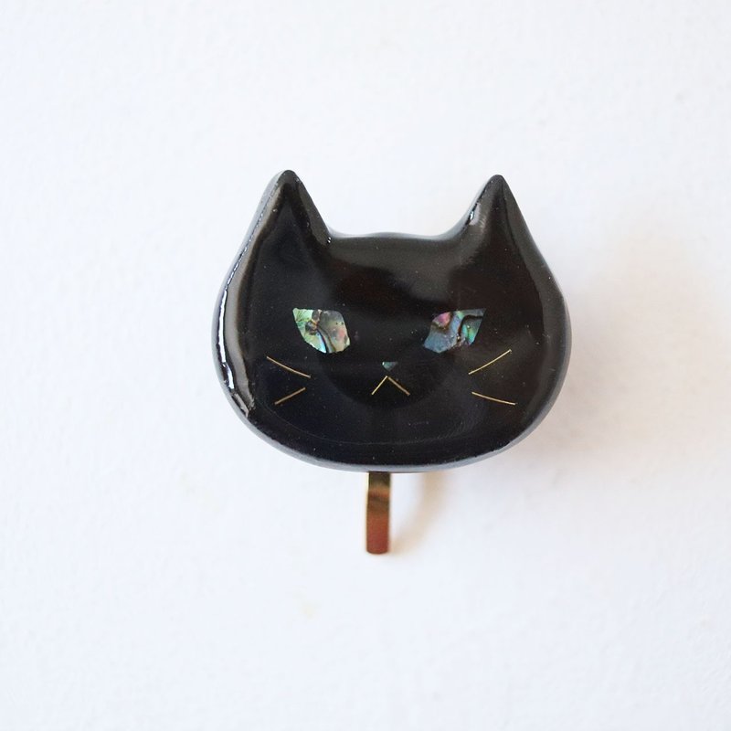 Ururu Eye Cat Pony Hook Kuro-san Raden Style/Black Cat - เครื่องประดับผม - เรซิน สีดำ