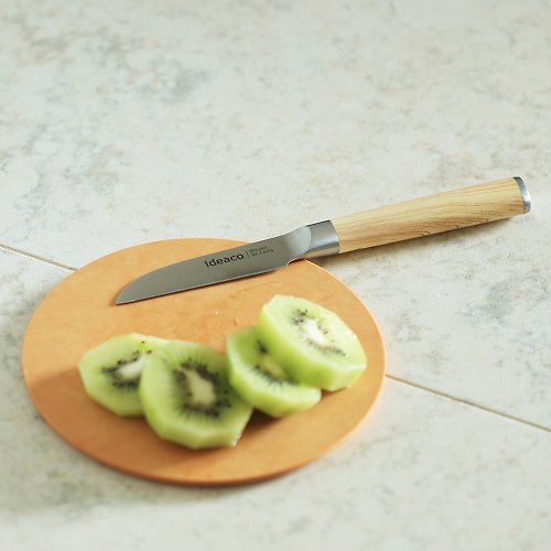 日本ideaco 日本ideaco 木質風握柄鉬釩鋼小型料理刀(80mm)-多色可選