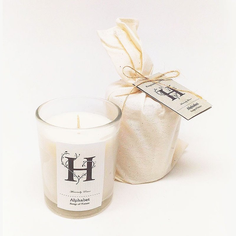 Art Lab - Alphabet Fragrant Candle - Heavenly Peace - Skincare & Massage Oils - Glass White