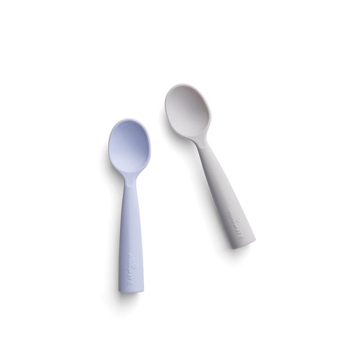 Miniware 天然寶貝兒童餐具 Miniware 天然寶貝兒童學習餐具 矽膠固齒湯匙組-芝麻+薰衣草