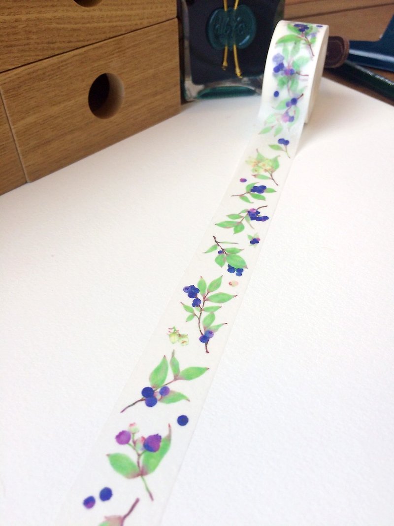 Blue Berry - OURS Original Washi Masking Tape -  by Koopa - Washi Tape - Paper Blue