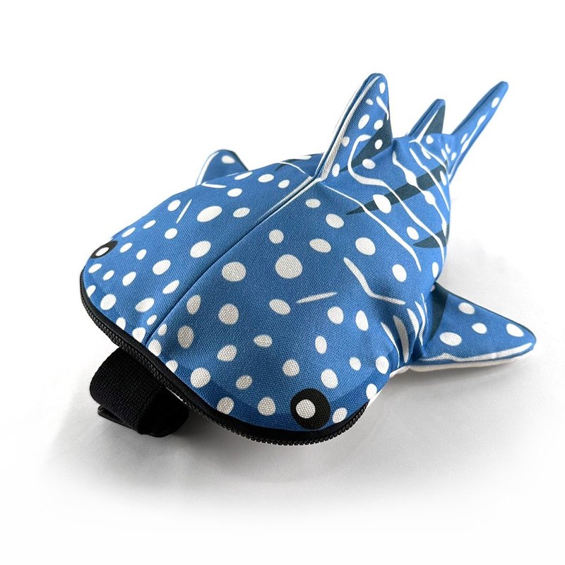 Design No.WS117c - 【Cotton Canvas】Whale Shark Bags#M - กระเป๋าแมสเซนเจอร์ - ผ้าฝ้าย/ผ้าลินิน สีน้ำเงิน