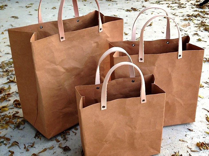 Shopping Bag Set : Tyvek and Kraft paper bag
