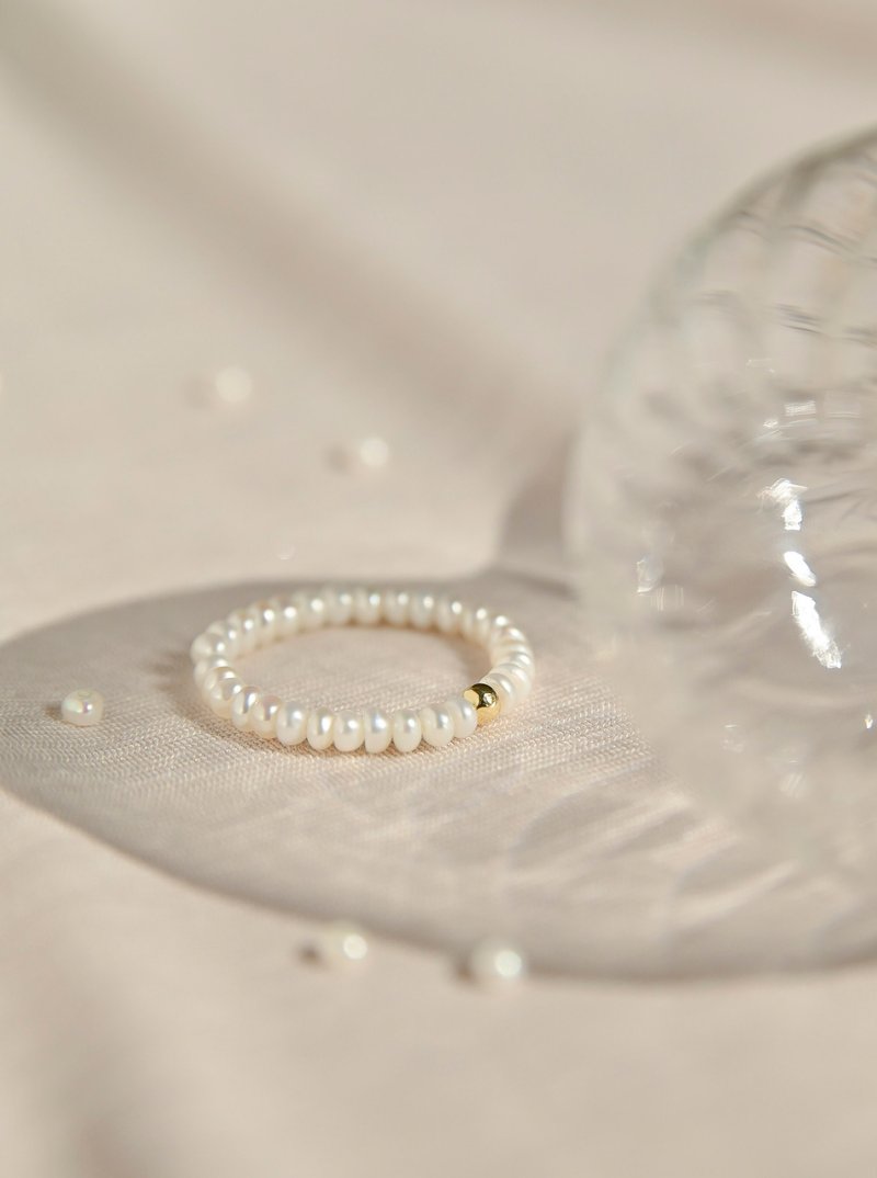 天然珍珠戒指 / 珍珠 串珠 / JIEGEM 姊的珠寶 - 戒指 - 珍珠 白色