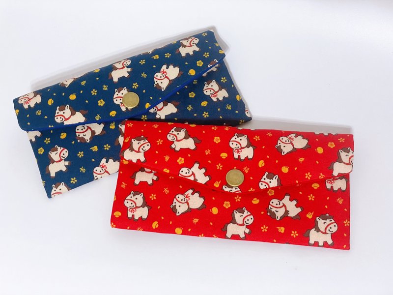 馬年 賀新年 紅包袋/收納袋/存摺袋 可免費刺 - 紅包袋/春聯 - 棉．麻 紅色