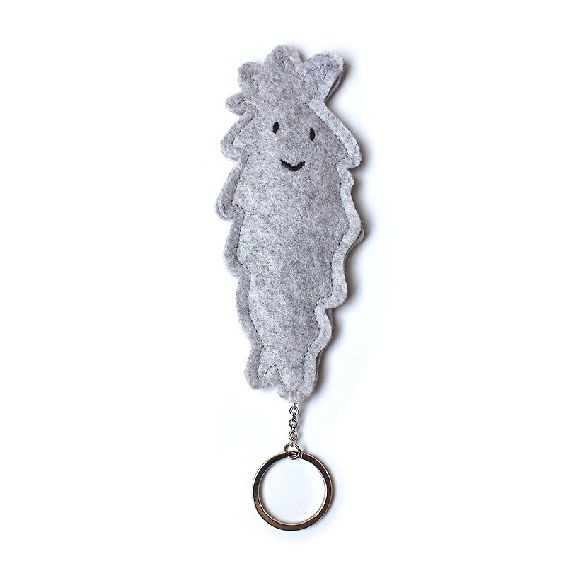 Little Furry Keychain (Gray) - พวงกุญแจ - เส้นใยสังเคราะห์ สีเทา