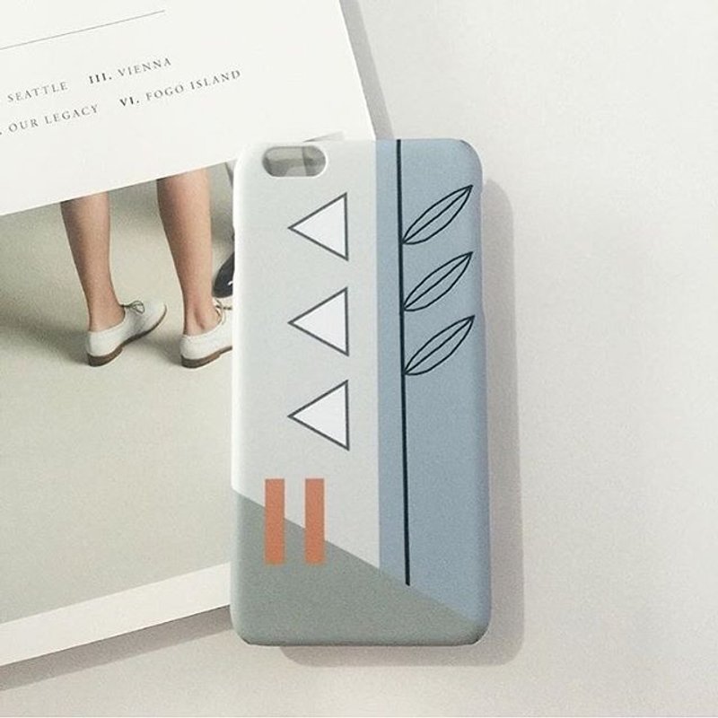 Mobile phone shell abstract simple geometric leaf on the mirror phonecase - Phone Cases - Other Materials Blue