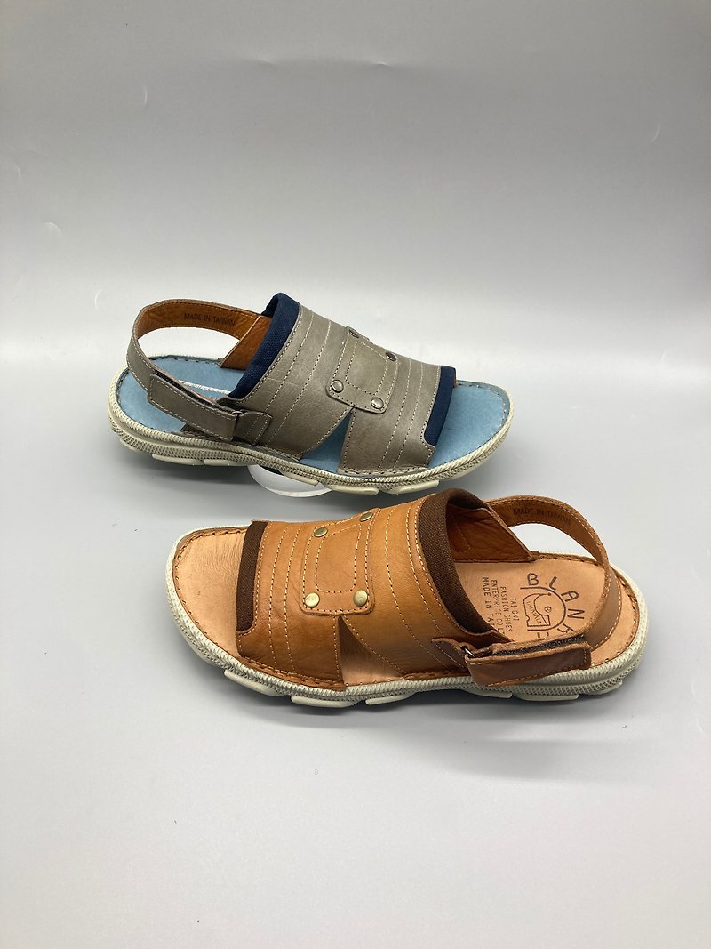 2303 Lightweight Personalized Leather Sandals Men's Handmade Sandals Stitching Spot Special Offer Area - Sandals - Genuine Leather Multicolor