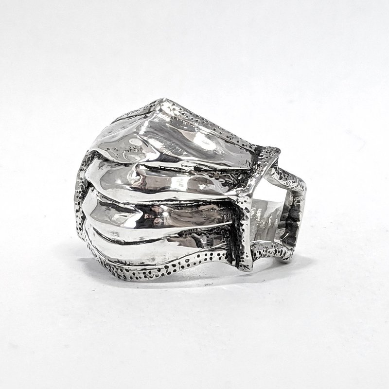 2020年4月新作　antibacterial　Mask　ring　by　GRYPHON and Gravi　銀製抗菌マスクリング - 戒指 - 純銀 銀色