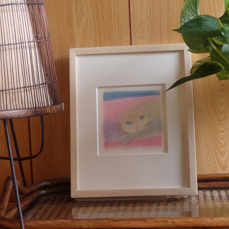 水性木版画【マイペース2】シートのみ　ピンクとパープル　阿波和紙 - 海報/掛畫/掛布 - 紙 紫色