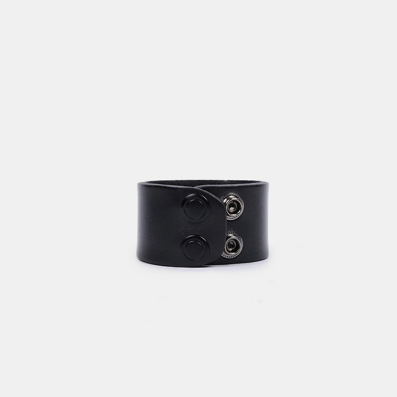 Thick original leather bracelet - Bracelets - Genuine Leather Black