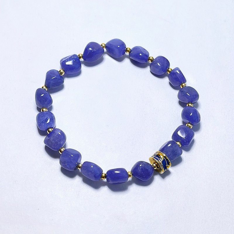 Natural mineral tanzanite ore 925 sterling silver bracelet - Bracelets - Gemstone Blue