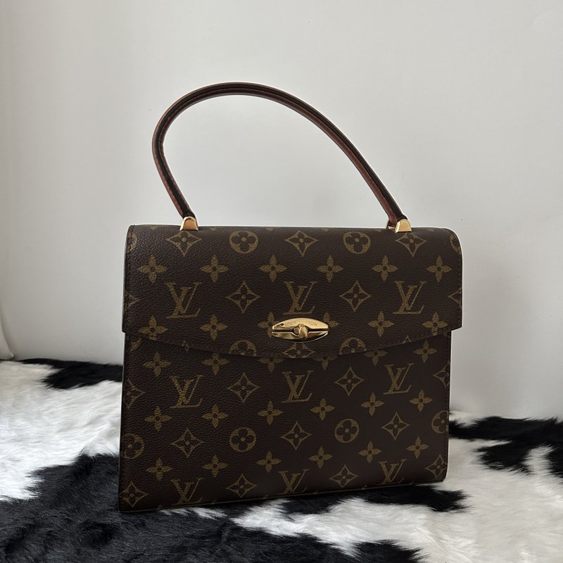 中古バッグ LOUIS VUITTON ルイ・ヴィトン モノグラム ターンロック ケリー ハンドバッグ - トートバッグ・ハンドバッグ - 革 ブラウン