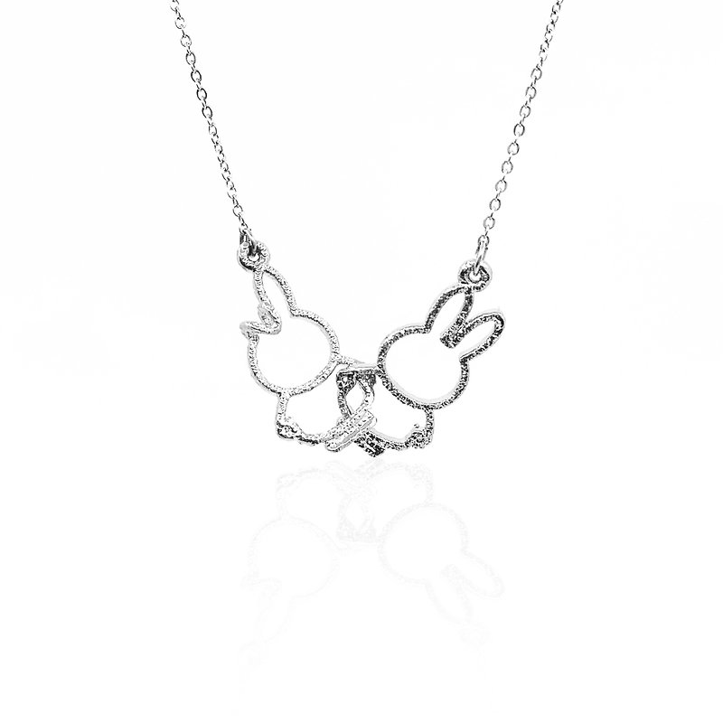 【Pinkoi x miffy】Miffy & Dan 3D Printing Cross Necklace(Kids/Adult) - สร้อยคอ - เครื่องประดับ สีเงิน